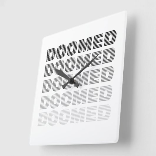 Doomed Throw Butt Vierkante Klok (Hoek)