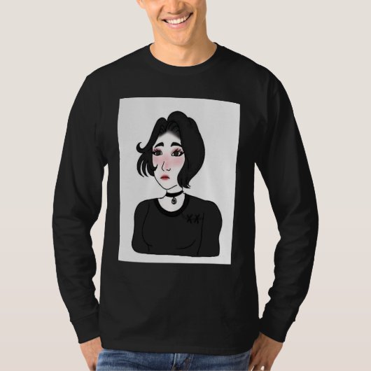 Doomer girl E girl Feels Wojak Meme T-shirt (Voorkant)
