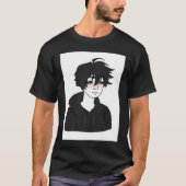 Doomer Guy E Boy Feels Wojak Meme T-shirt (Voorkant)