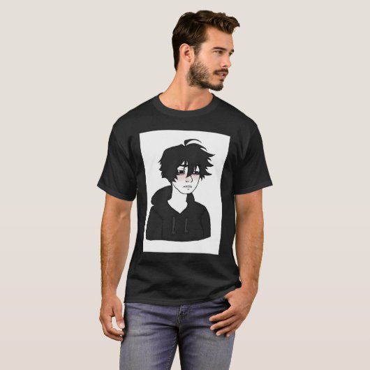 Doomer Guy E Boy Feels Wojak Meme T-shirt (Voorkant volledig)