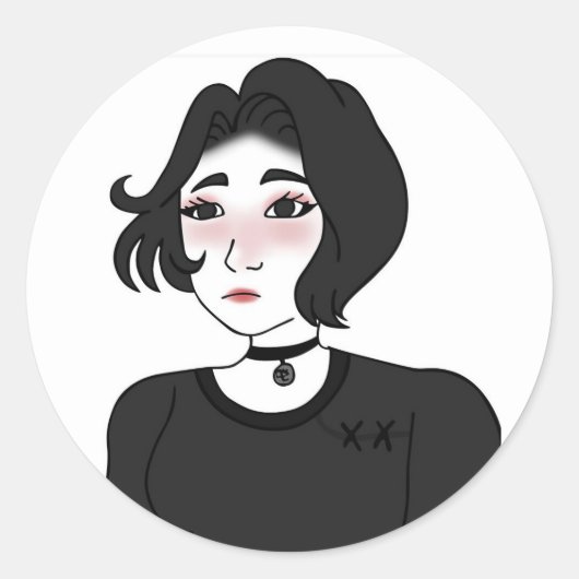 Doomer meisje wojak stickers (Voorkant)