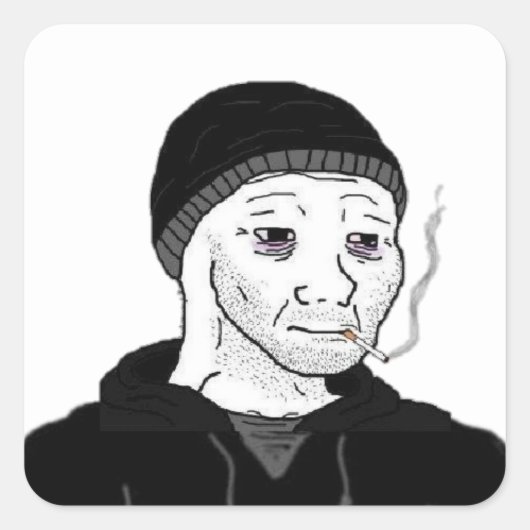 Doomer wojak stickers (Voorkant)