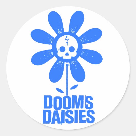 Dooms Daisies Ronde Sticker (Voorkant)