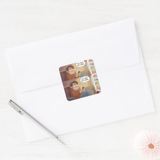 Doomscrollen & Snacks – Herkenbare Sticker (Envelop)