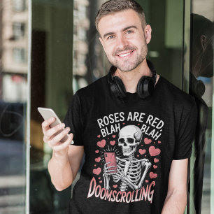 Doomscrolling Rozen Zijn Rood Anti Valentijn T-shirt
