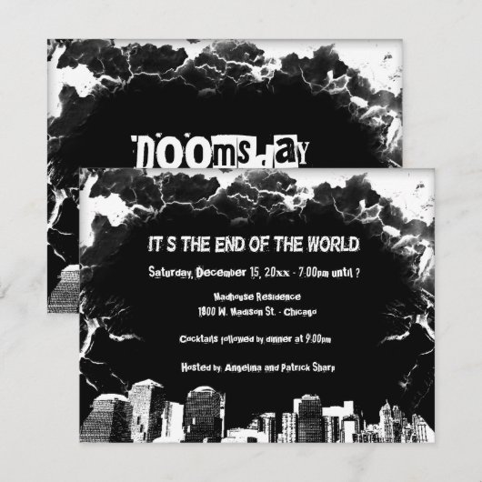Doomsday Party Specialty Uitnodiging (Voorkant / Achterkant)