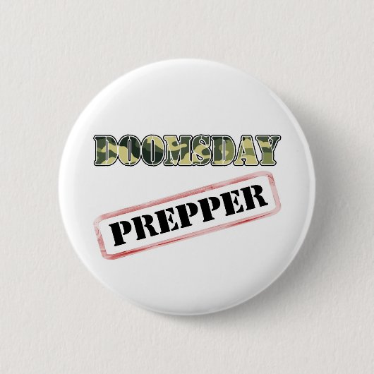 DoomsDay Prepper Stamp Ronde Button 5,7 Cm (Voorkant)