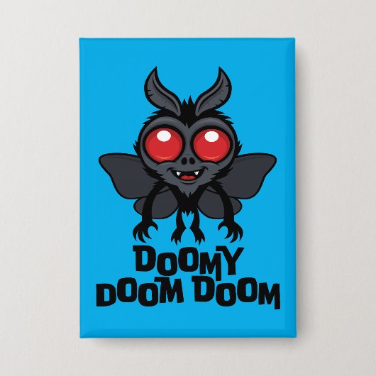 Doomy Doom Doom Schattige Mothman Cryptid Button (Voorkant)