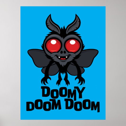 Doomy Doom Doom Schattige Mothman Cryptid Poster (Voorkant)