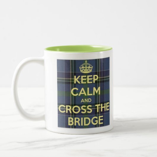 Doon: Kalm houden en de Brug kruisen Tweekleurige Koffiemok (Links)