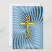 Doop 1e communie bevestiging Blauw Goud Kaart (Voorkant)