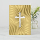 Doop 1e Communie Bevestiging Gold Pearl Kaart (Staand voorkant)