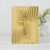 Doop 1e communie bevestiging goud kaart (Staand voorkant)