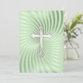 Doop 1e Communie Bevestiging Groene Parel Kaart (Staand voorkant)