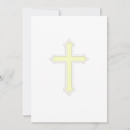 Doop 1e Communie Bevestiging Kruis Geel Kaart (Voorkant)