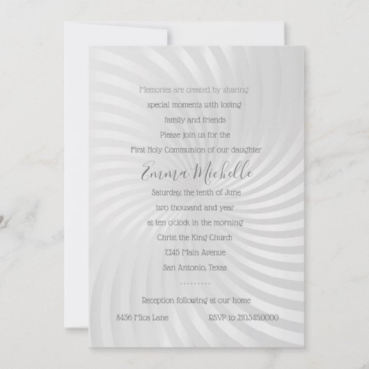 Doop 1e Communie Bevestiging Lichtgrijs Kaart (Achterkant)