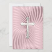 Doop 1e Communie Bevestiging Roze Parel Kaart (Voorkant)