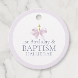 Doop & 1e verjaardag Bedankt Pink Bedankjes Labels