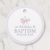 Doop & 1e verjaardag Bedankt Pink Bedankjes Labels (Voorkant)