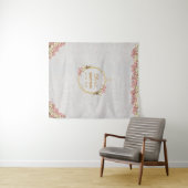 Doop Achtergrond Goud Roze Orchidee Marmer Geometr Wandkleed (In Situ (horizontaal))