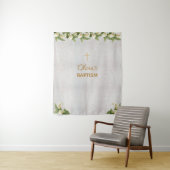 Doop achtergrond Marmeren Gouden Kruis Calla Lelie Wandkleed (In situ)