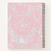 Doop achterkleindochter roze kant gepersonaliseerd notitieboek (Achterkant)