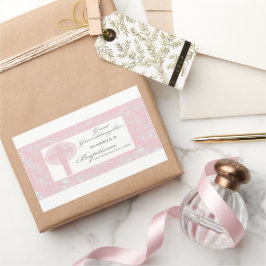 Doop achterkleindochter roze kant gepersonaliseerd rechthoekige sticker