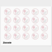 Doop achterkleindochter roze kant gepersonaliseerd ronde sticker (Vel)