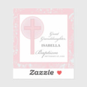 Doop achterkleindochter roze kant gepersonaliseerd sticker (Vel)
