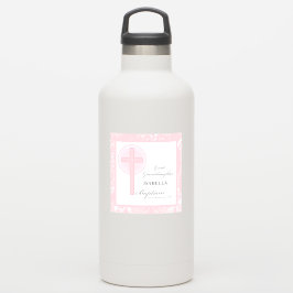 Doop achterkleindochter roze kant gepersonaliseerd sticker