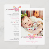 Doop Alle Naming Ceremonie Kleurrijke Vlinder Kaart (Voorkant / Achterkant)