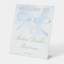 Doop aquarel blauwe strik