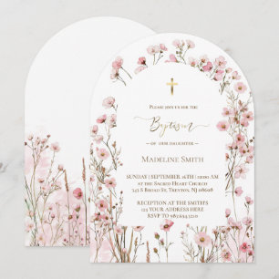 Doop aquarel roze blos bloemen kaart