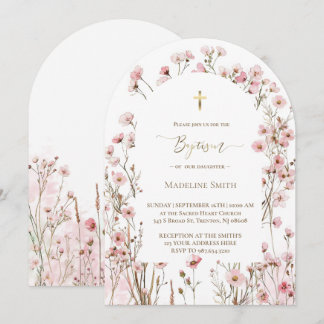 Doop aquarel roze blos bloemen kaart