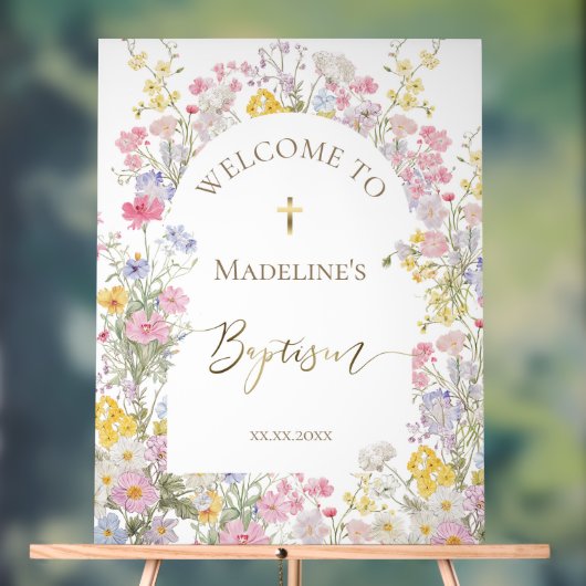 Doop aquarel weide bloemen acryl bord (Neutraal)