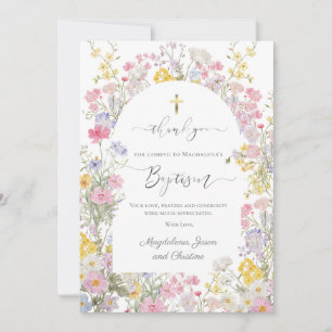Doop aquarel weide bloemen dank je kaart