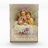 Doop Baby Baby Praying Angels Script Overlay Fotoblokken (Voorkant)