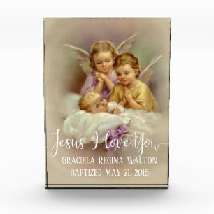 Doop Baby Baby Praying Angels Script Overlay Fotoblokken