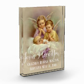 Doop Baby Baby Praying Angels Script Overlay Fotoblokken (Links)