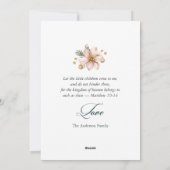 Doop Baby Eucalyptus Poinsettia Foto Feestdagenkaart (Achterkant)