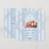 Doop Baby Jongen Blauwe Doopkruis Prins 2 Kaart (Voorkant / Achterkant)