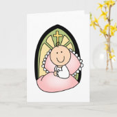 Doop Baby Meisje Kaart (Gele Bloem)