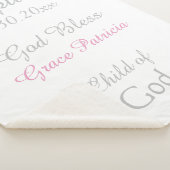 Doop Baby Meisje Roze Ster Rammelaar Medium Sherpa Deken (3/4)