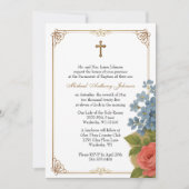  Doop Baby Roze Blauw Bloemen Heilige Geest Kaart (Voorkant)