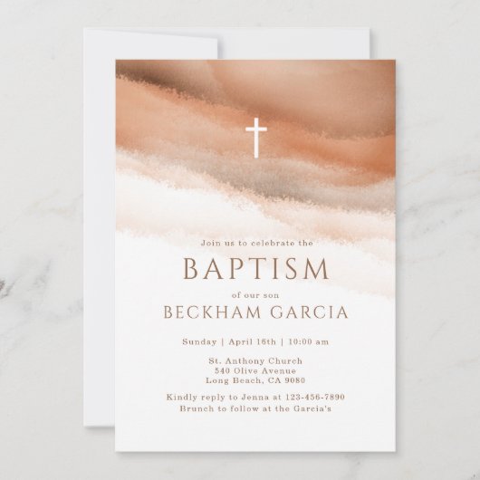 Doop, bewerkbaar, Eerste Heilige Communie Kaart (Voorkant)