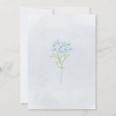 Doop blauw aquarel Hydrangea Kaart (Achterkant)