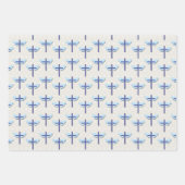Doop Blauw Baby Cloud Cross Inpakpapier Vel (Voorkant 2)
