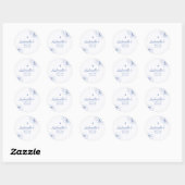 Doop Blauw Bloem Botanisch Ronde Sticker (Vel)