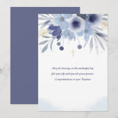 Doop Blauw Bloemen Kaart (Voorkant / Achterkant)