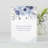 Doop Blauw Bloemenkaart Kaart (Staand voorkant)